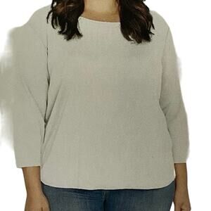 Kirkland Signature Women's Ladies Cotton Slub Tee T-Shirt 3/4 Sleeve XXL